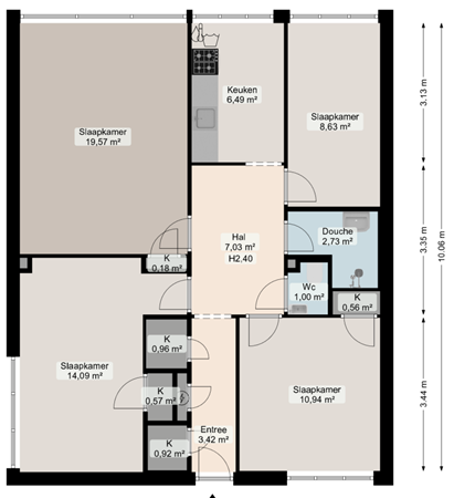 Floorplan - Spieghelstraat 4, 9721 JW Groningen